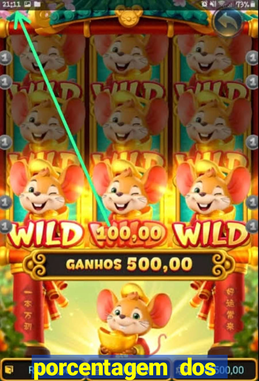 porcentagem dos joguinhos slots